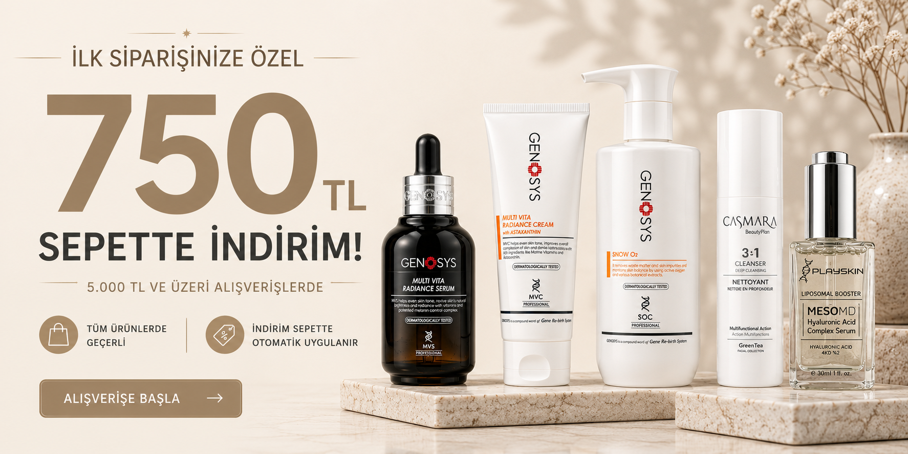 Güneş koruyucu ve cilt bakımı banner
